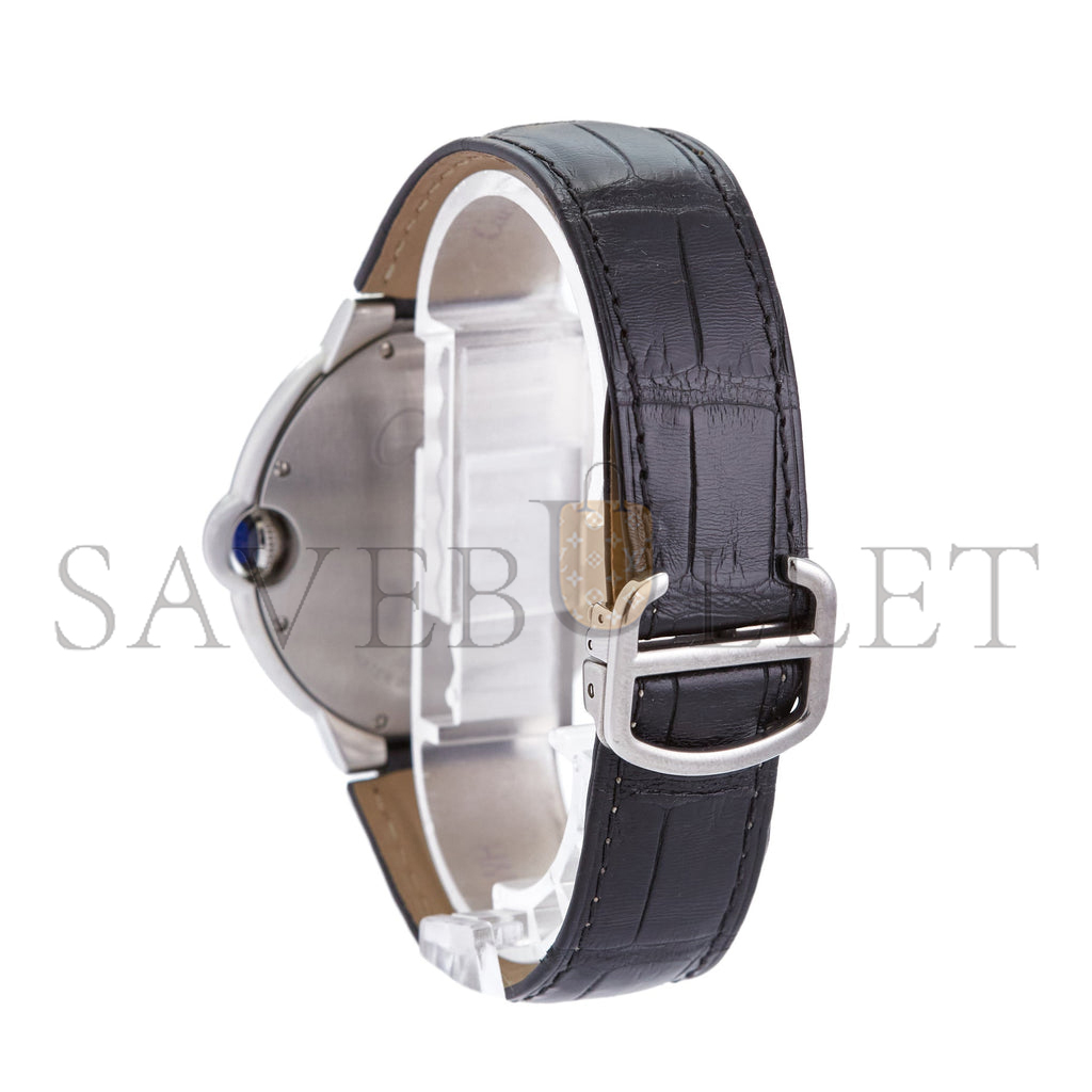 Ca*t*er ballon bleu series black leather strap watch wsbb0003